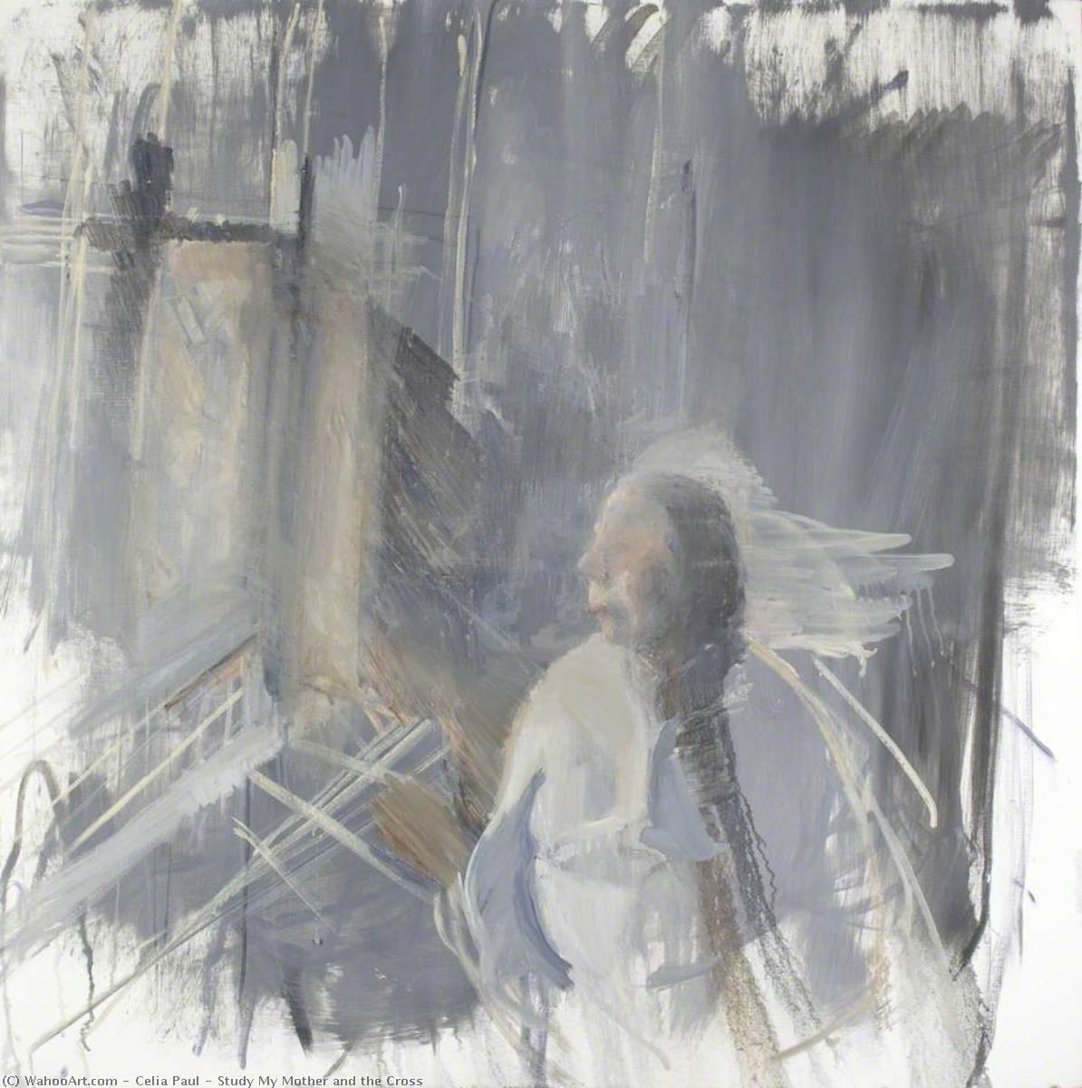 Wikioo.org - The Encyclopedia of Fine Arts - Painting, Artwork by Celia Paul - Study My Mother and the Cross
