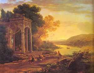 Landscape with a Temple of Bacchus