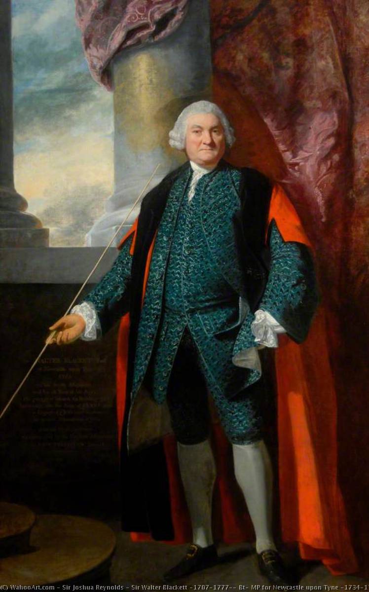 Wikioo.org - The Encyclopedia of Fine Arts - Painting, Artwork by Joshua Reynolds - Sir Walter Blackett (1707–1777), Bt, MP for Newcastle upon Tyne (1734–1777)