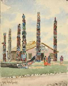 Alaska Building with Totems at St. Louis Exposition