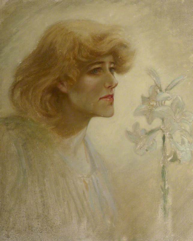 Wikioo.org - The Encyclopedia of Fine Arts - Painting, Artwork by Walford Graham Robertson - Dame Ellen Terry (1847–1928) (Sir Henry Irving called it 'Ellen in Heaven')