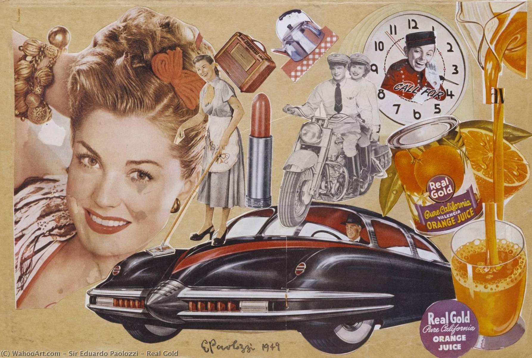 Wikioo.org - The Encyclopedia of Fine Arts - Painting, Artwork by Eduardo Paolozzi - Real Gold