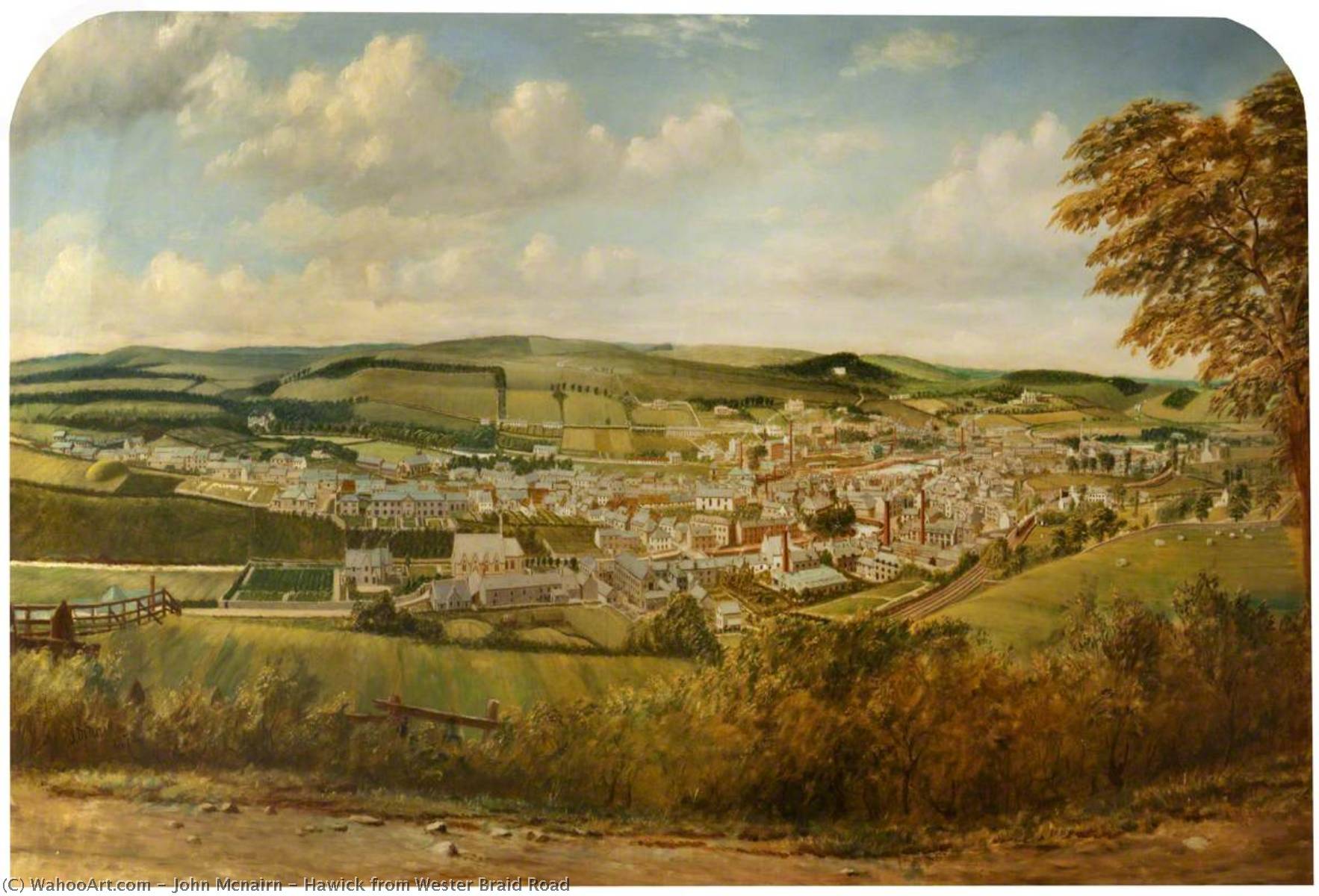 Wikioo.org - The Encyclopedia of Fine Arts - Painting, Artwork by John Mcnairn - Hawick from Wester Braid Road