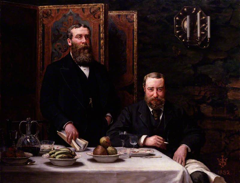 Wikioo.org - The Encyclopedia of Fine Arts - Painting, Artwork by Archibald J Stuart Wortley - Sir Walter Besant James Rice