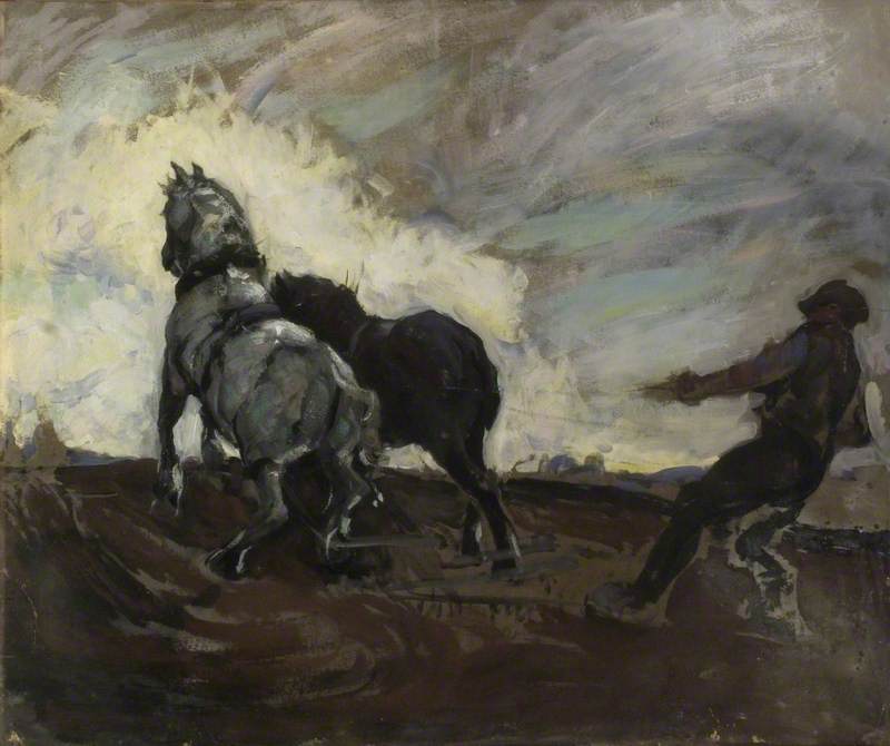 Картина два коня. Картина двух лошадей с именами авторов.