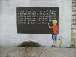 Banksy - Simpsons blackboard