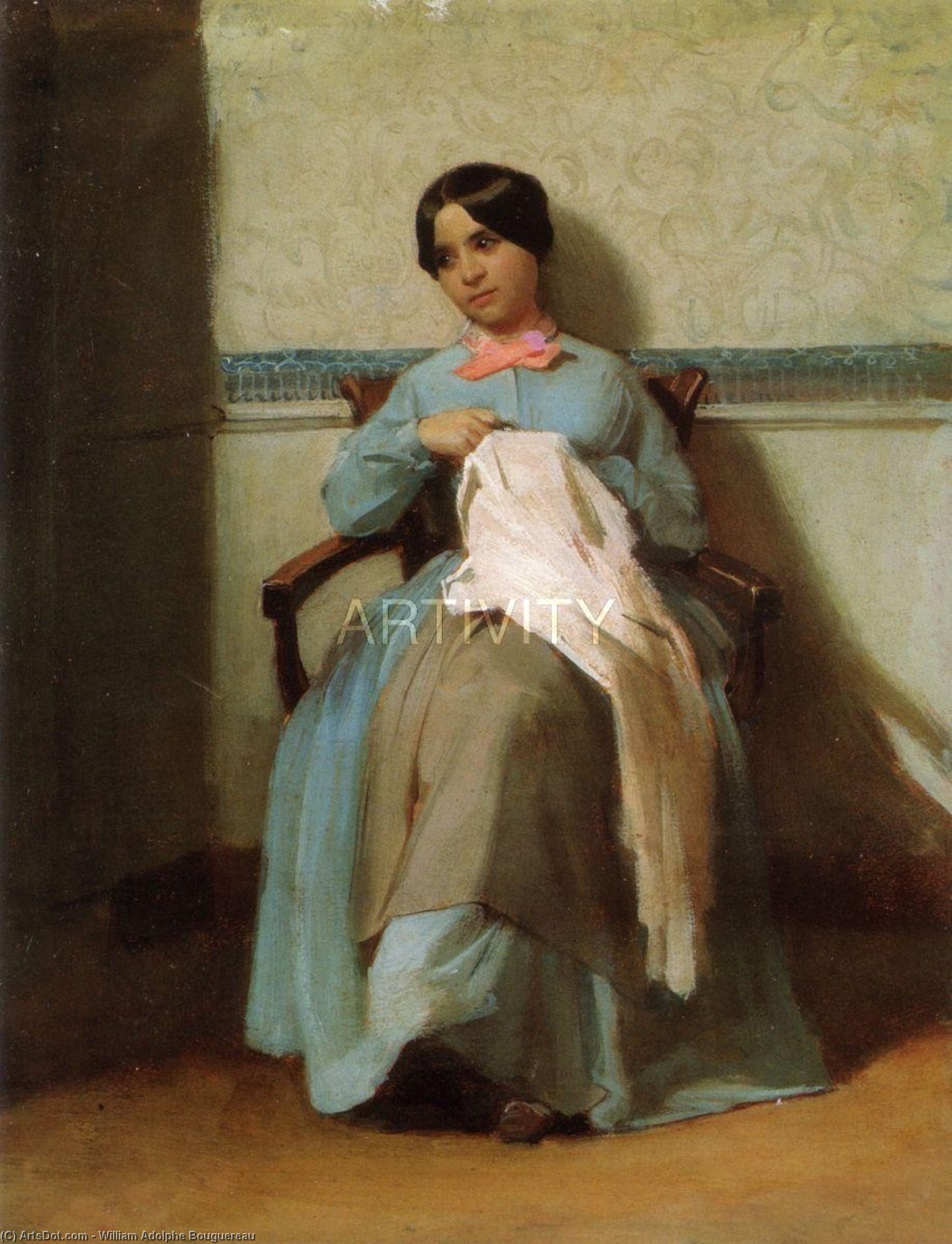 WikiOO.org - Enciclopédia das Belas Artes - Pintura, Arte por William Adolphe Bouguereau - A Portrait of Leonie