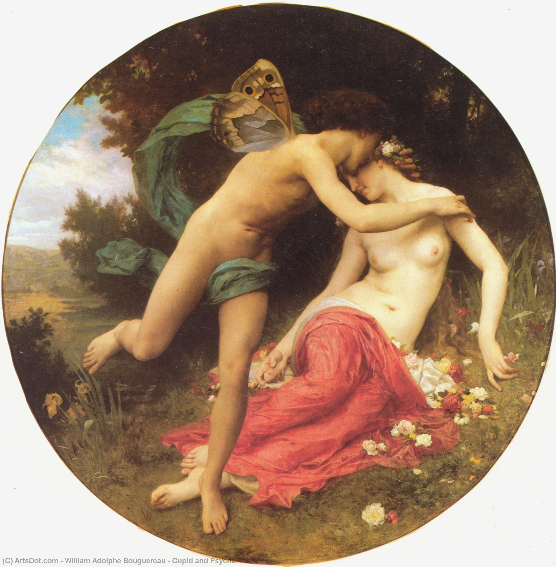 Wikoo.org - موسوعة الفنون الجميلة - اللوحة، العمل الفني William Adolphe Bouguereau - Cupid and Psyche