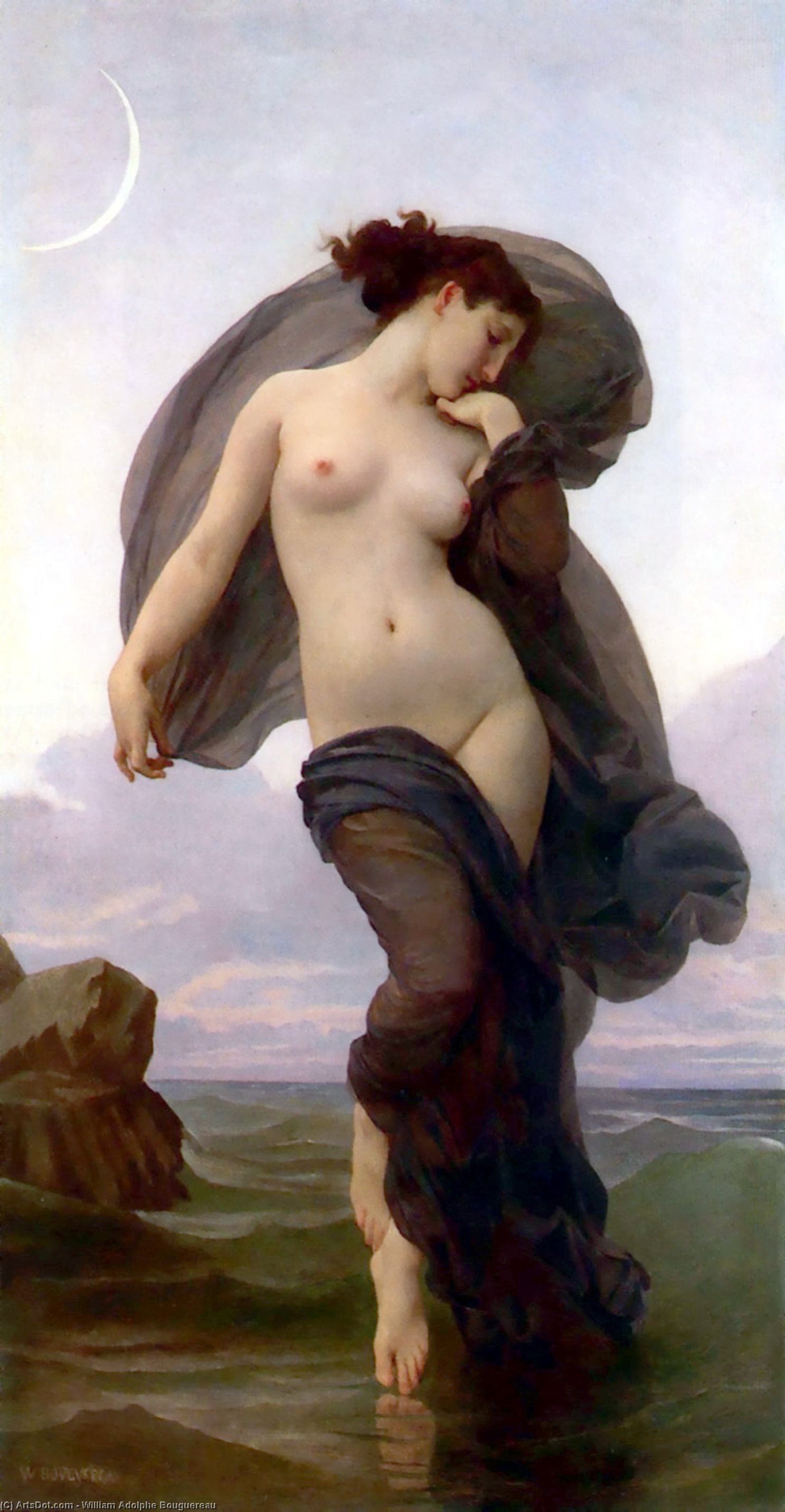 Wikioo.org - The Encyclopedia of Fine Arts - Painting, Artwork by William Adolphe Bouguereau - Evening Mood