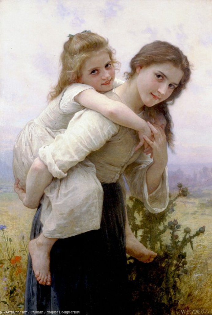 Wikioo.org - The Encyclopedia of Fine Arts - Painting, Artwork by William Adolphe Bouguereau - Pleasant burden