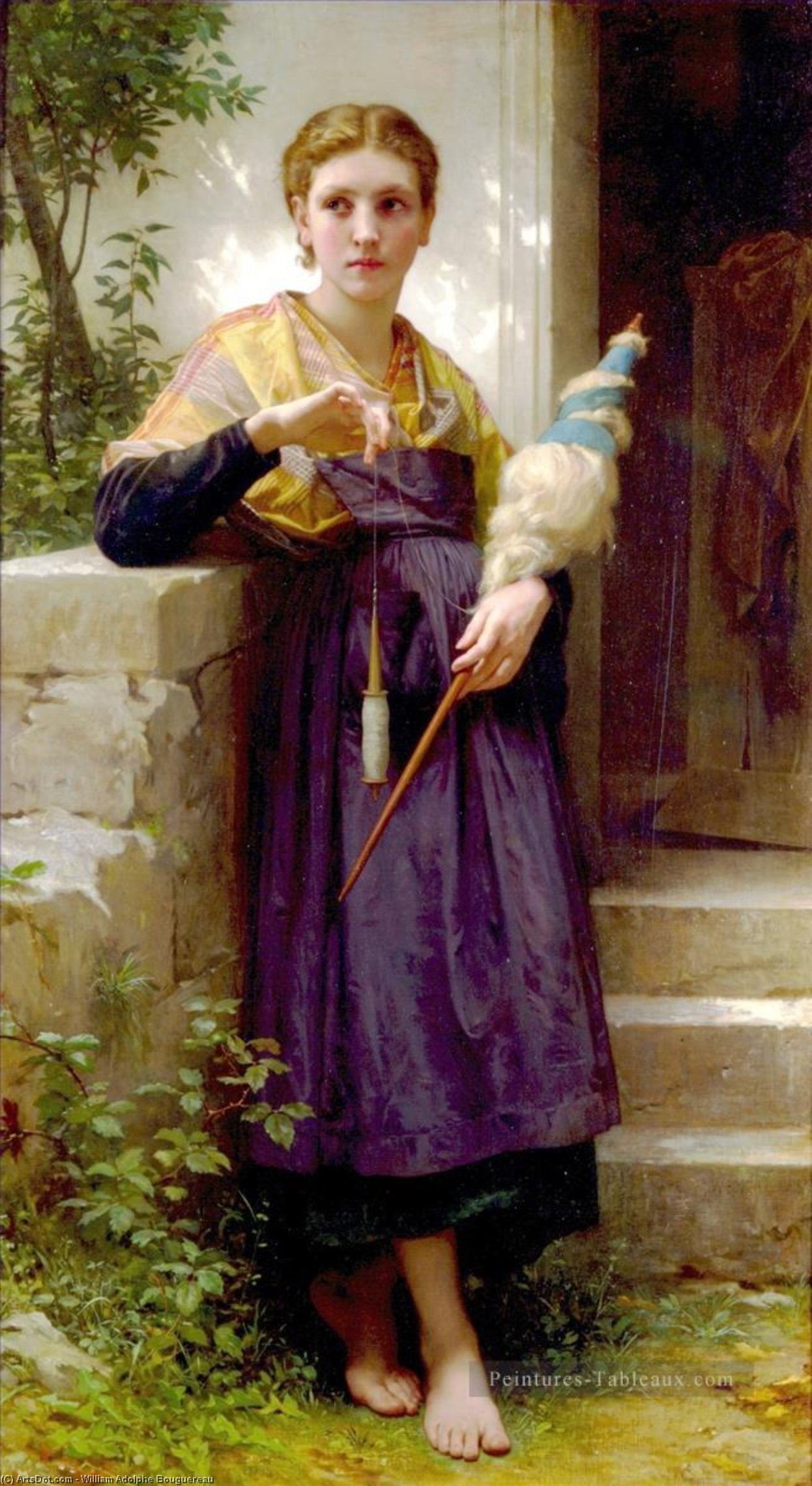 Wikioo.org - The Encyclopedia of Fine Arts - Painting, Artwork by William Adolphe Bouguereau - Fileuse