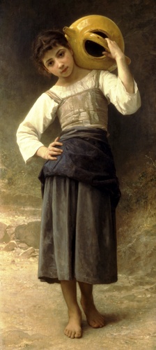 Wikoo.org - موسوعة الفنون الجميلة - اللوحة، العمل الفني William Adolphe Bouguereau - A girl from the fountain