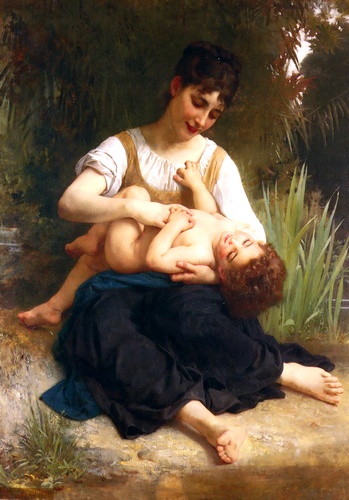 Wikioo.org - The Encyclopedia of Fine Arts - Painting, Artwork by William Adolphe Bouguereau - Girls and children (Mi-Corps)