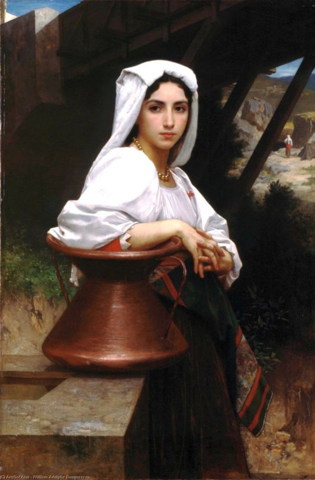 Wikioo.org - The Encyclopedia of Fine Arts - Painting, Artwork by William Adolphe Bouguereau - Italian drawing of young Leau