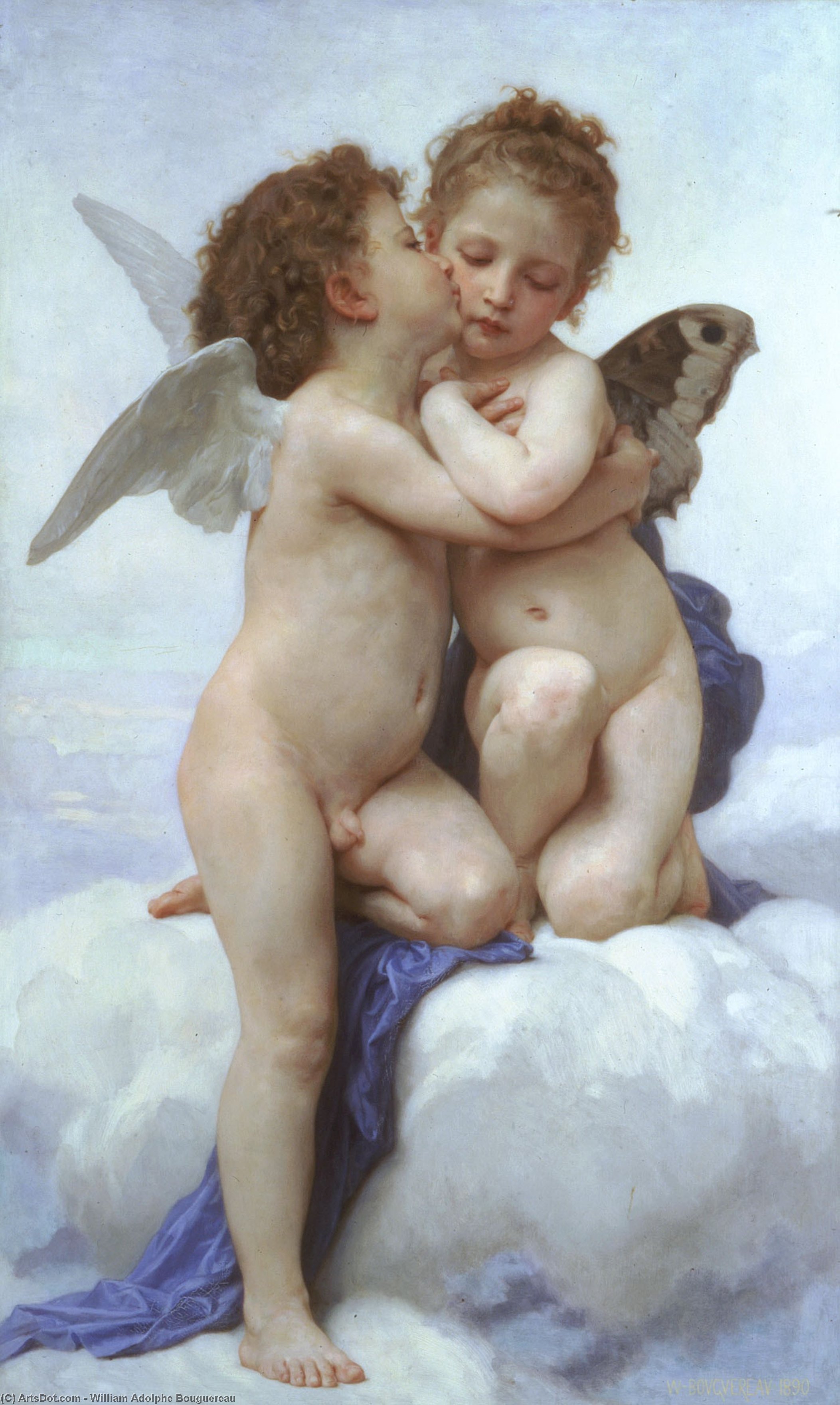 Wikioo.org – L'Enciclopedia delle Belle Arti - Pittura, Opere di William Adolphe Bouguereau - Lamour e Psiche bambini
