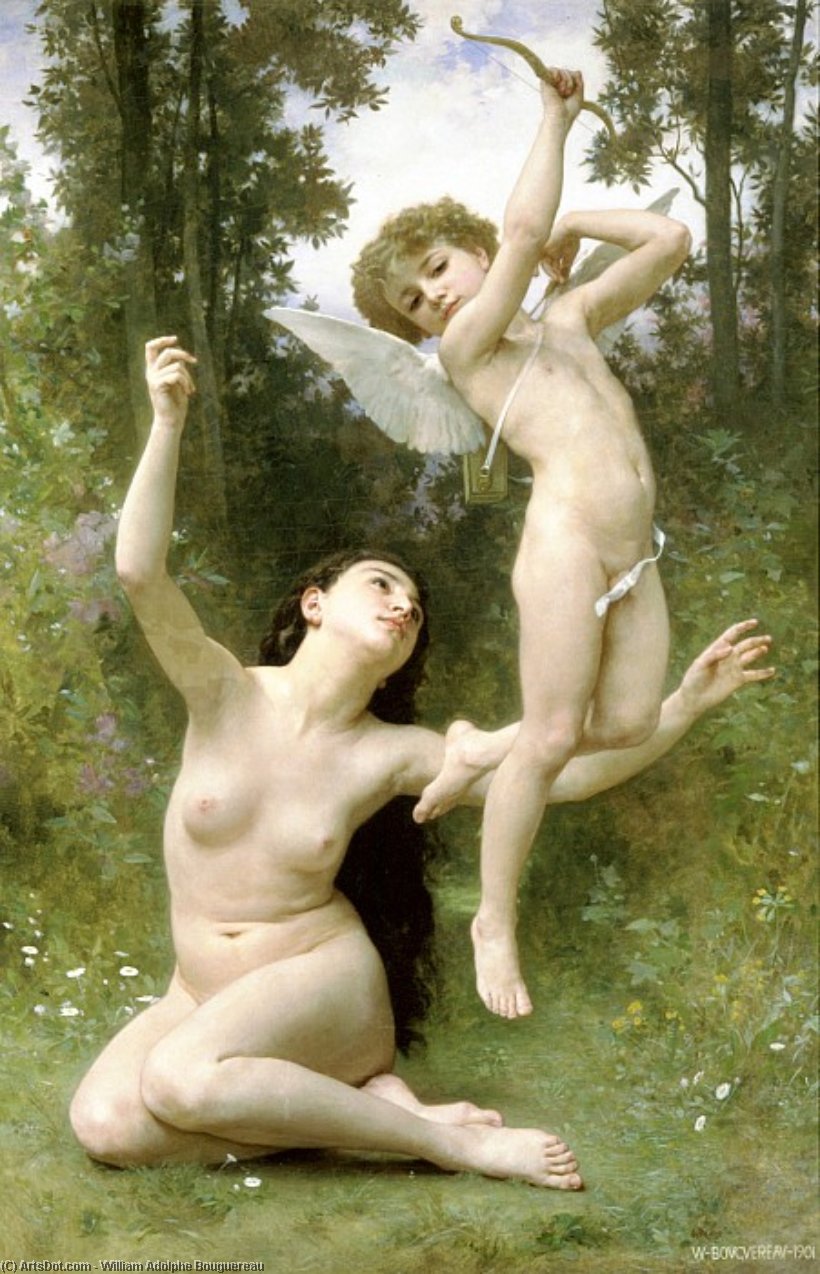 WikiOO.org - Encyclopedia of Fine Arts - Lukisan, Artwork William Adolphe Bouguereau - Lamour senvole