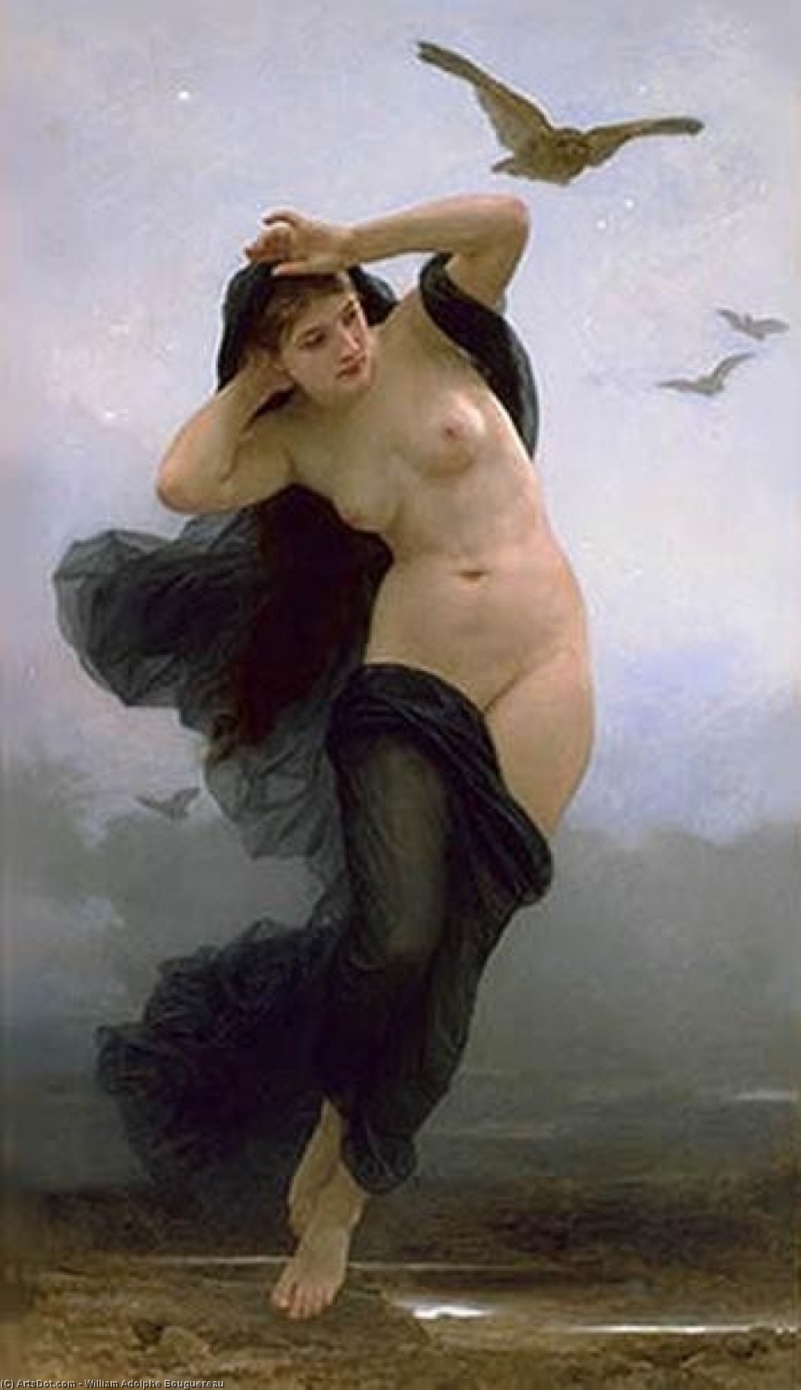 Wikioo.org - The Encyclopedia of Fine Arts - Painting, Artwork by William Adolphe Bouguereau - The night