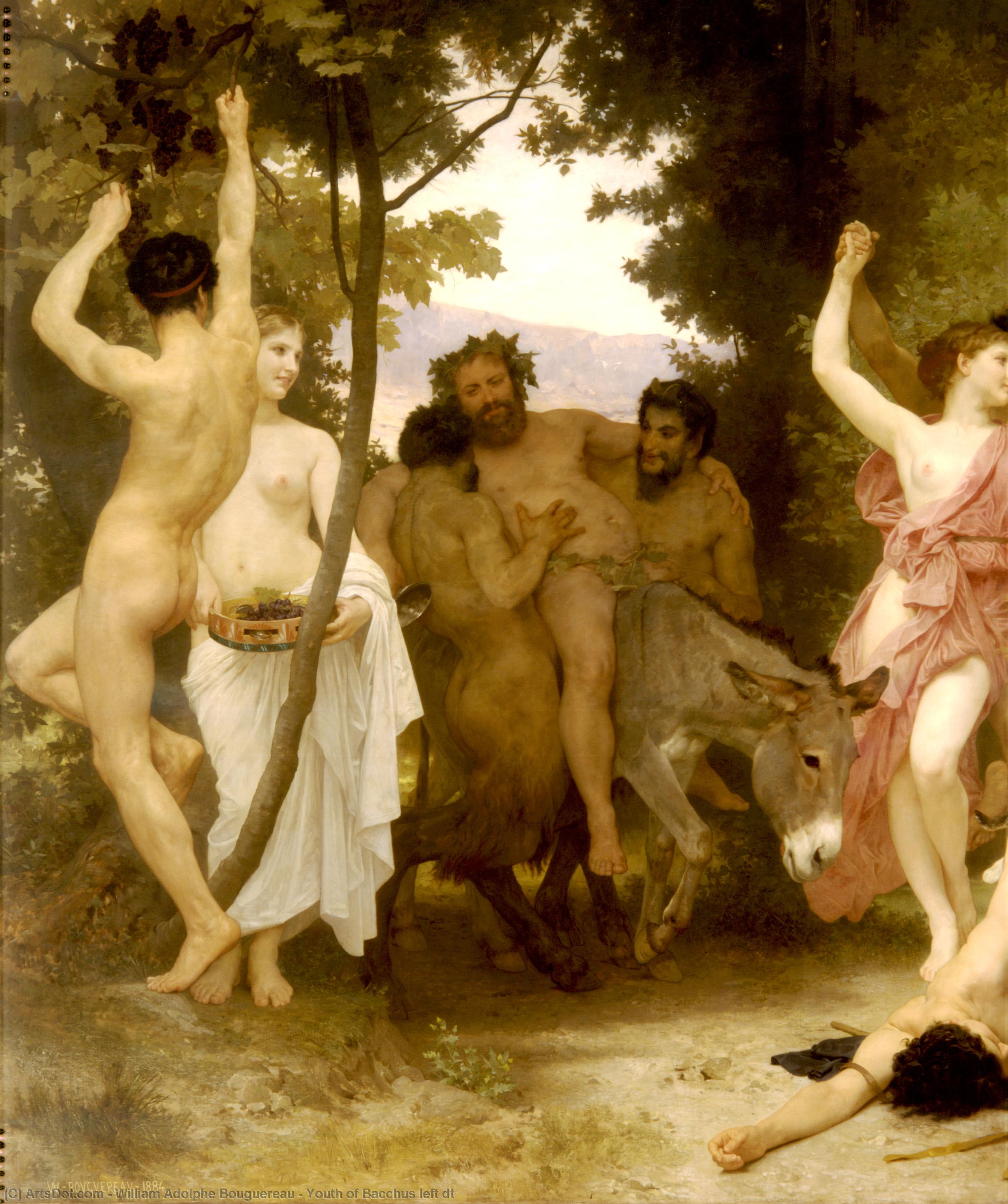 Wikioo.org - The Encyclopedia of Fine Arts - Painting, Artwork by William Adolphe Bouguereau - Youth of Bacchus left dt