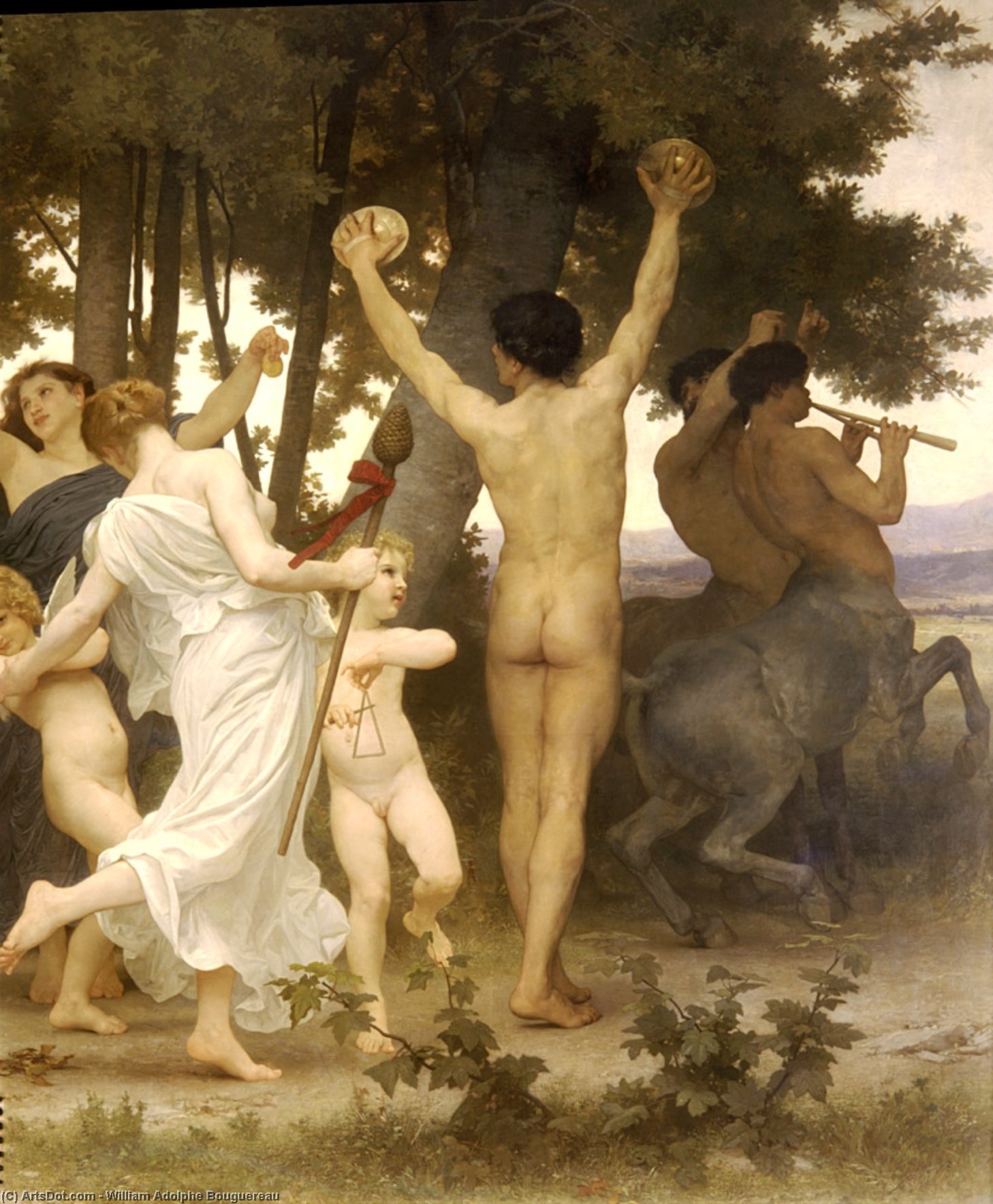 Wikioo.org - The Encyclopedia of Fine Arts - Painting, Artwork by William Adolphe Bouguereau - Youth of Bacchus right dt