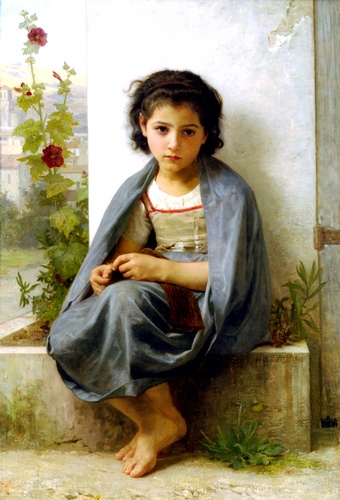 WikiOO.org - Encyclopedia of Fine Arts - Lukisan, Artwork William Adolphe Bouguereau - La tricoteuse