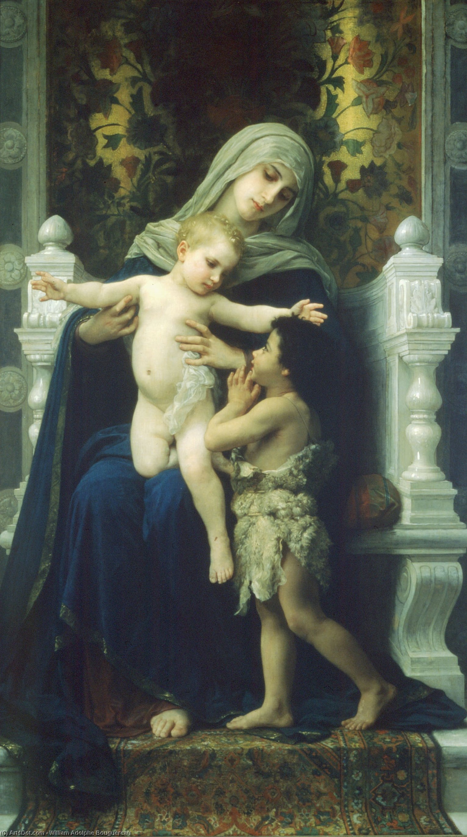 Wikioo.org - The Encyclopedia of Fine Arts - Painting, Artwork by William Adolphe Bouguereau - The Virgin and St. John Lenfant Jesus Baptiste2