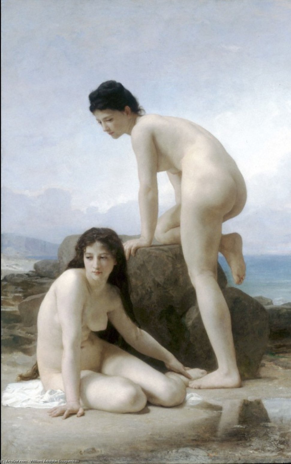 Wikioo.org - The Encyclopedia of Fine Arts - Painting, Artwork by William Adolphe Bouguereau - The two bathers