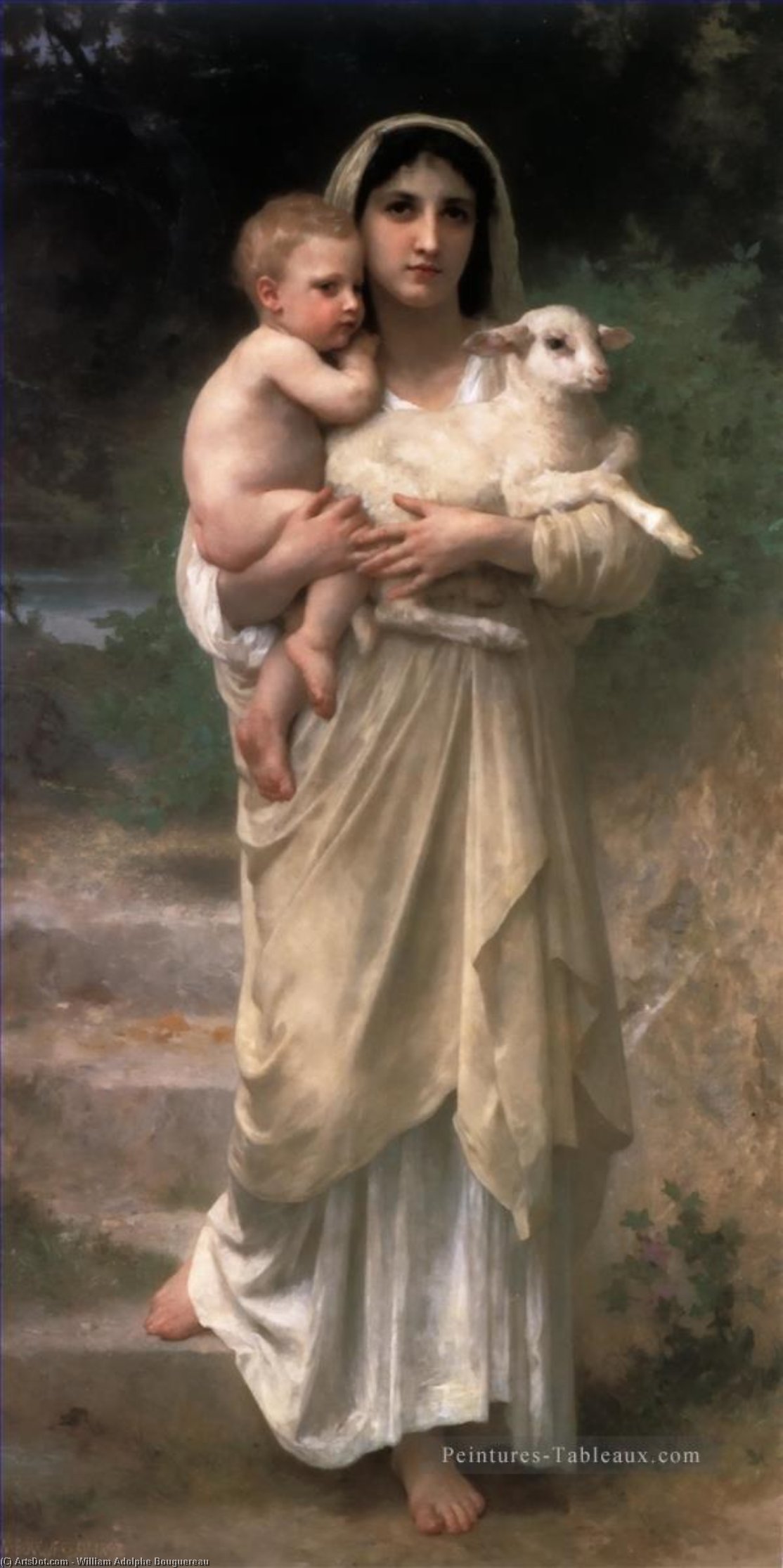 Wikioo.org - The Encyclopedia of Fine Arts - Painting, Artwork by William Adolphe Bouguereau - Le Jeune Bergere 1897