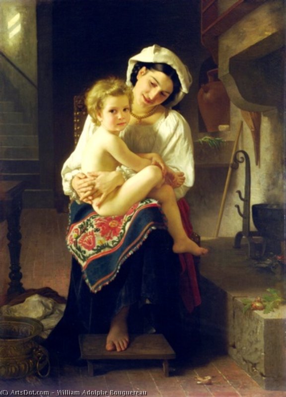 Wikioo.org - The Encyclopedia of Fine Arts - Painting, Artwork by William Adolphe Bouguereau - The Lever