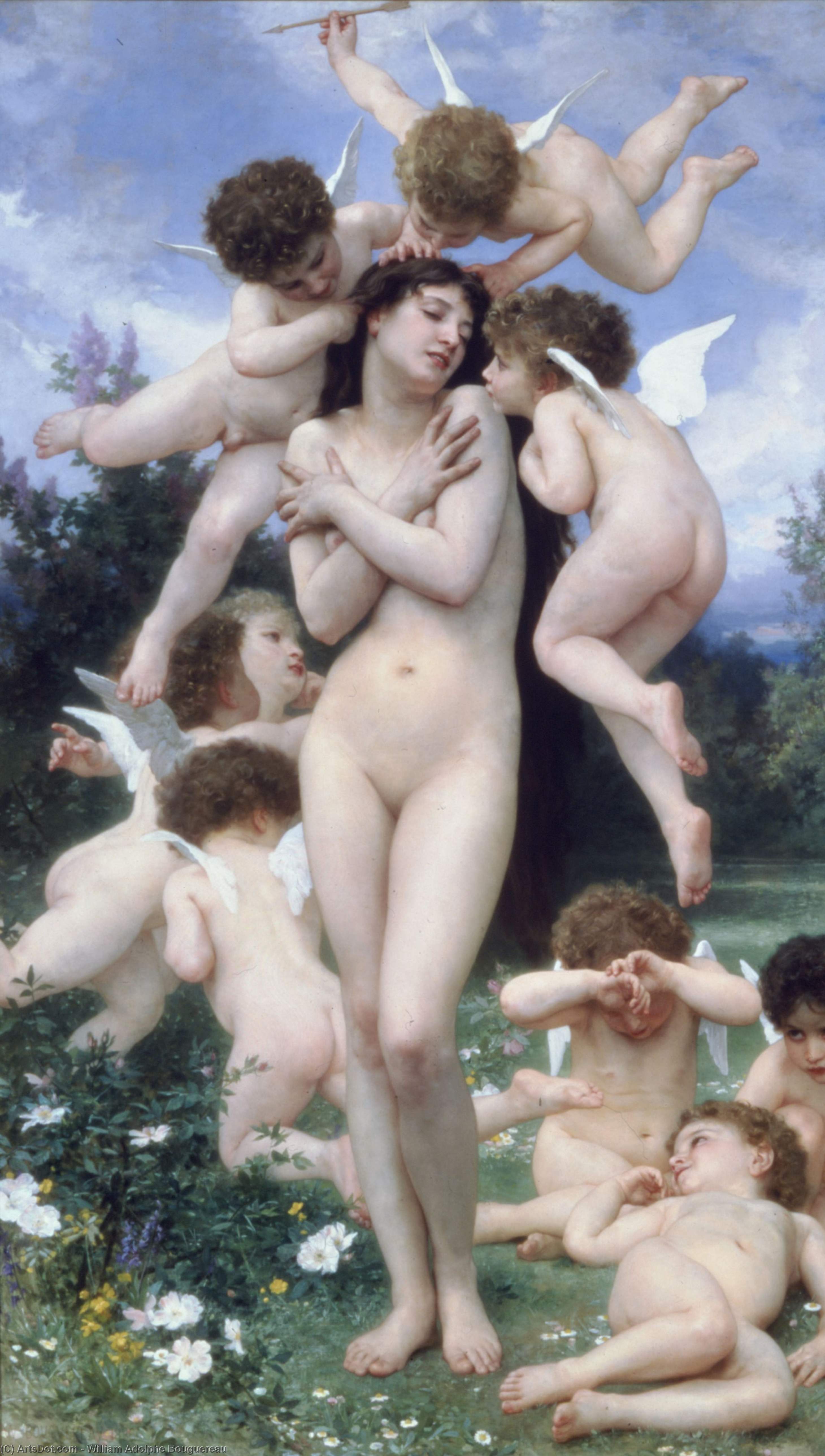 WikiOO.org - Encyclopedia of Fine Arts - Maľba, Artwork William Adolphe Bouguereau - Spring