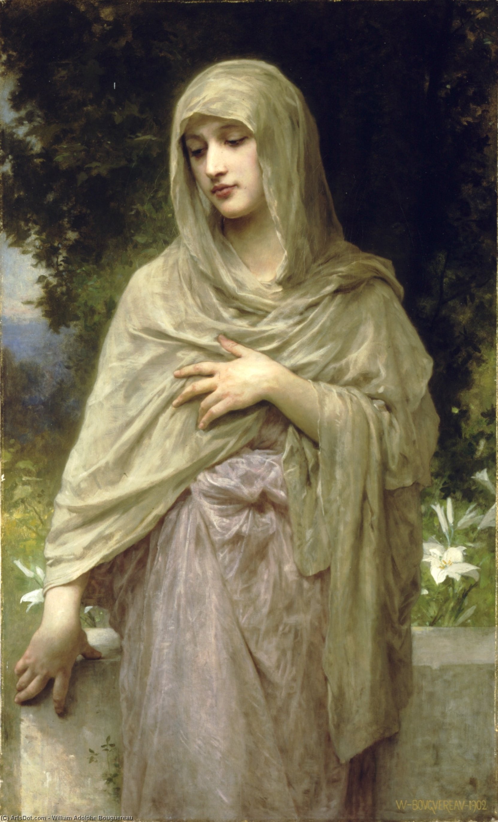 Wikioo.org - The Encyclopedia of Fine Arts - Painting, Artwork by William Adolphe Bouguereau - Modesty