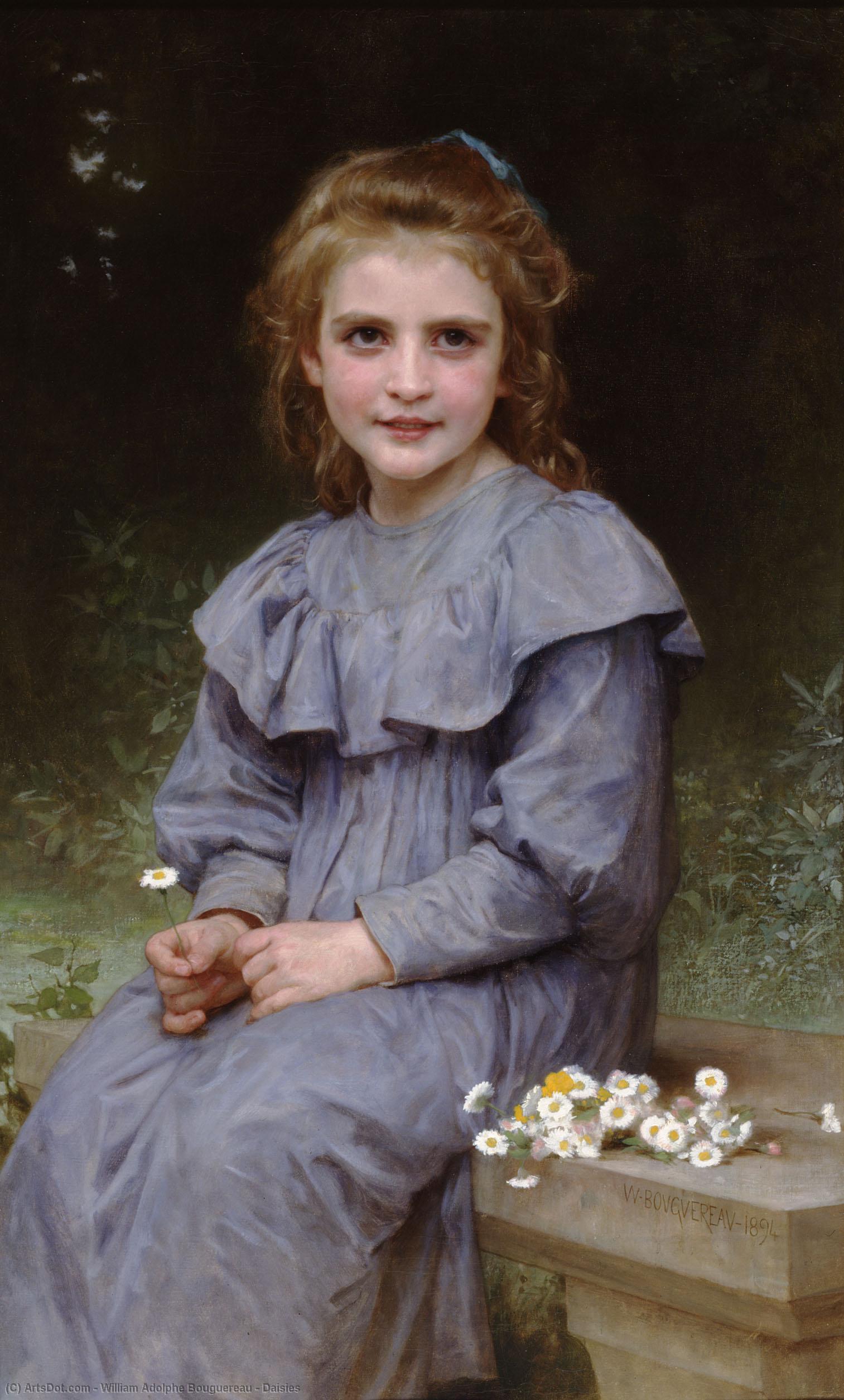 Wikioo.org - The Encyclopedia of Fine Arts - Painting, Artwork by William Adolphe Bouguereau - Daisies