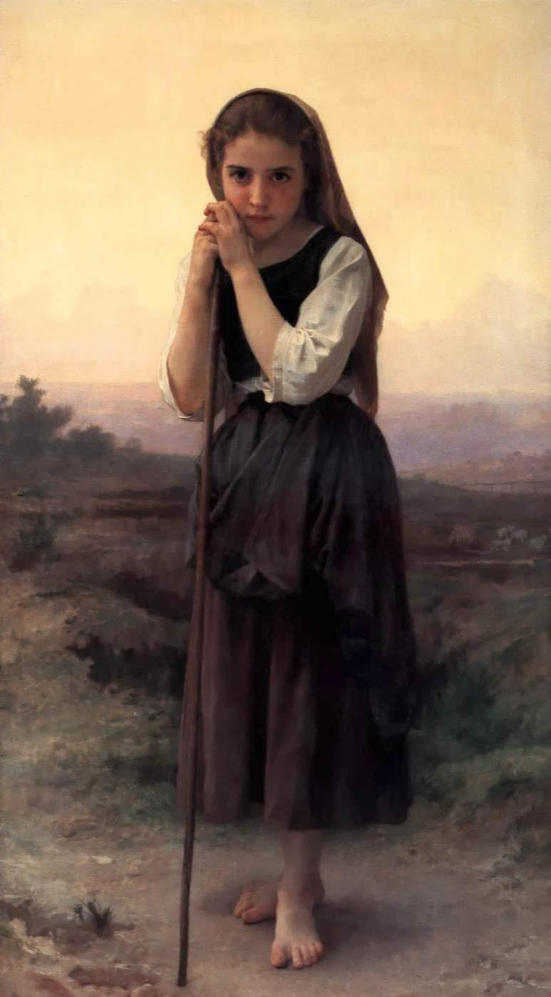 Wikioo.org - The Encyclopedia of Fine Arts - Painting, Artwork by William Adolphe Bouguereau - Little Shepherdess