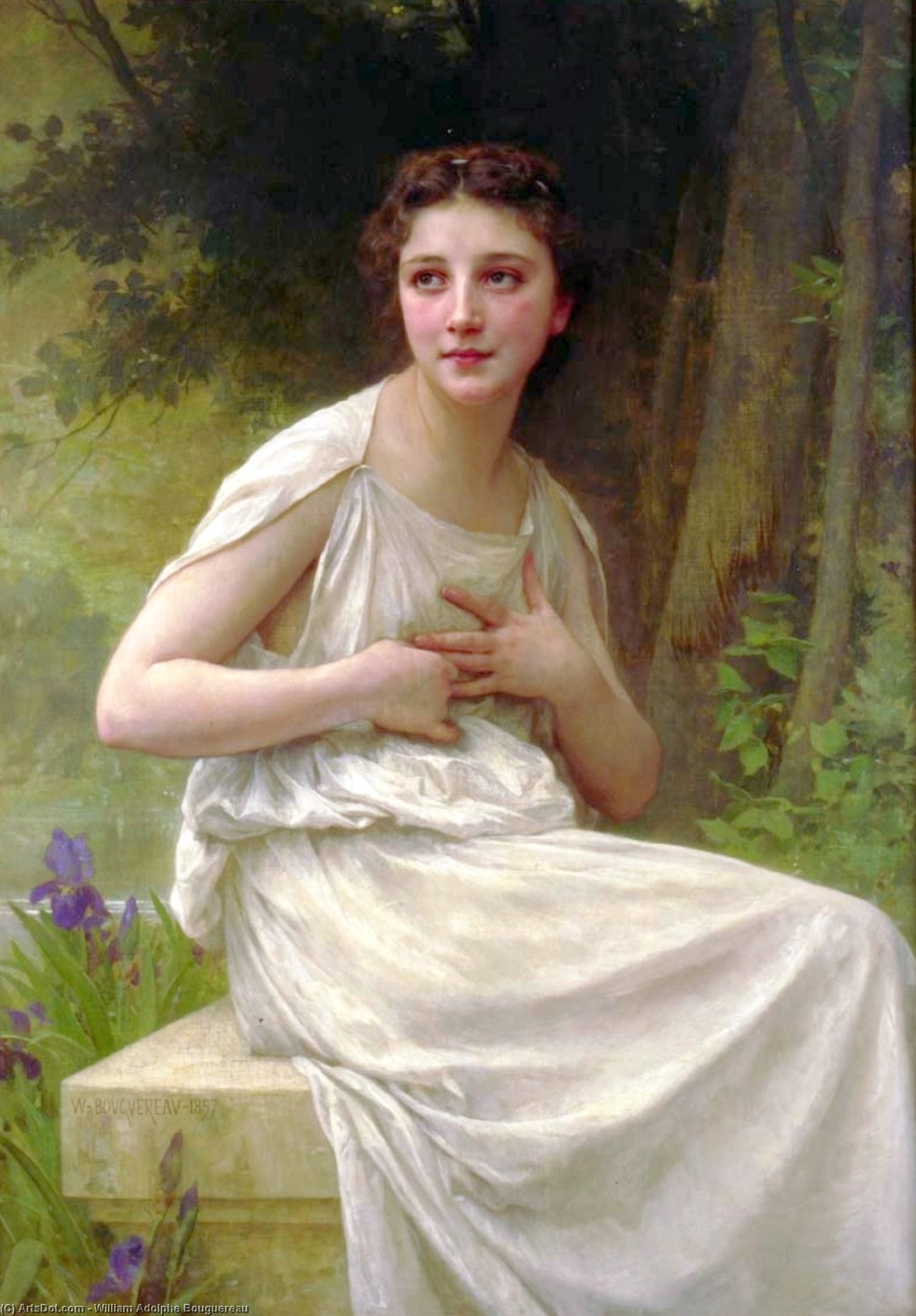 Wikioo.org - The Encyclopedia of Fine Arts - Painting, Artwork by William Adolphe Bouguereau - Reflexion