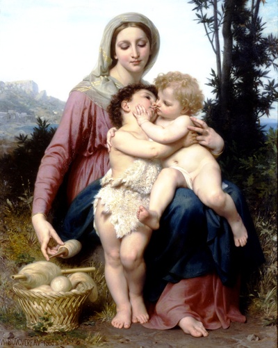 Wikioo.org - The Encyclopedia of Fine Arts - Painting, Artwork by William Adolphe Bouguereau - Holy Family
