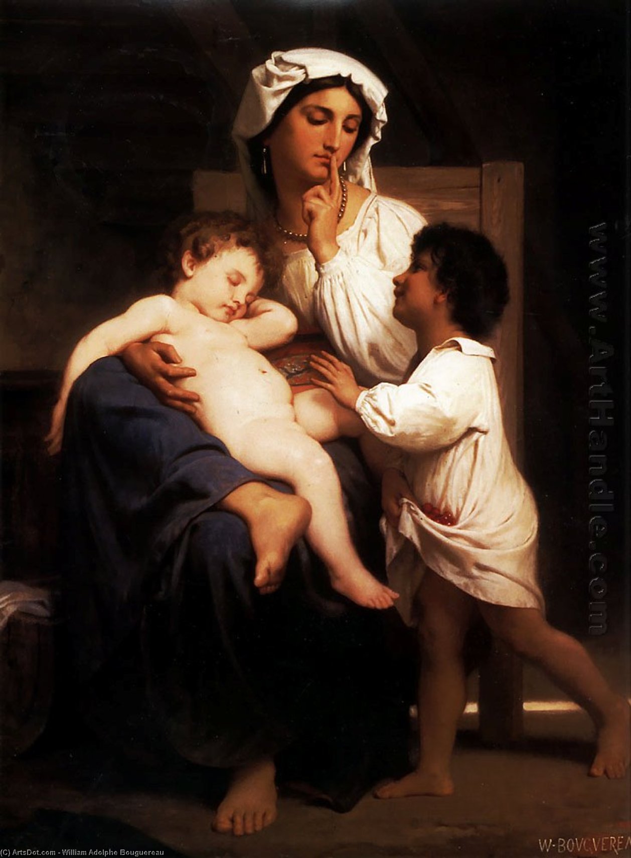 Wikioo.org - The Encyclopedia of Fine Arts - Painting, Artwork by William Adolphe Bouguereau - Slumber