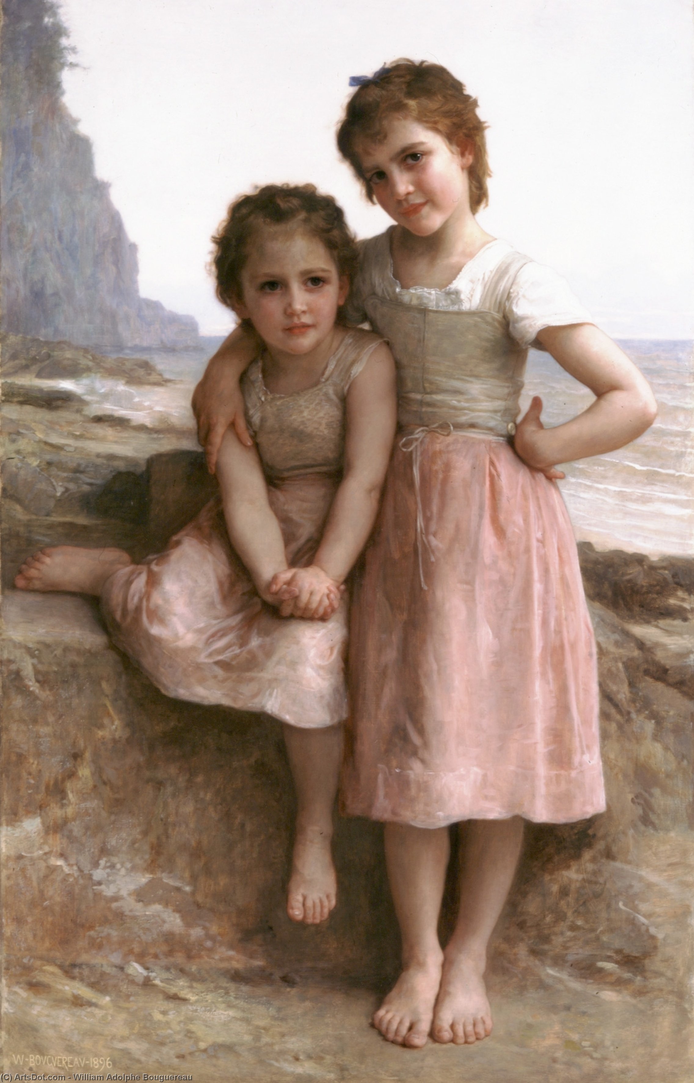 Wikioo.org - The Encyclopedia of Fine Arts - Painting, Artwork by William Adolphe Bouguereau - On the beach