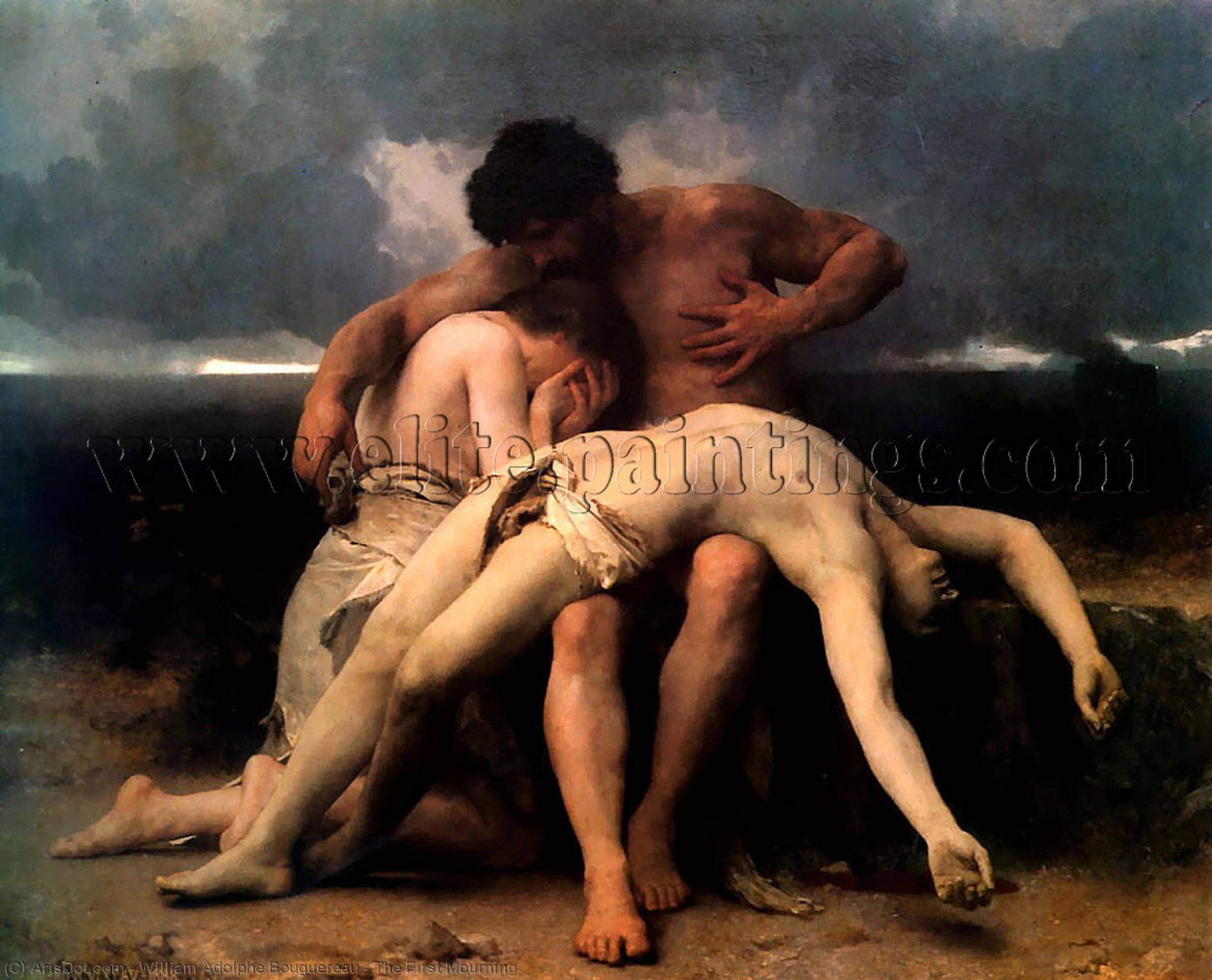 Wikioo.org – La Enciclopedia de las Bellas Artes - Pintura, Obras de arte de William Adolphe Bouguereau - El primer duelo