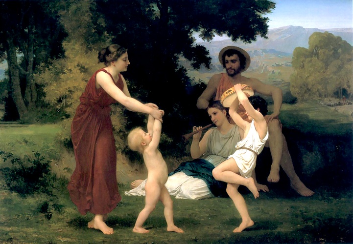 Wikioo.org - The Encyclopedia of Fine Arts - Painting, Artwork by William Adolphe Bouguereau - The Pastoral Recreation 1868