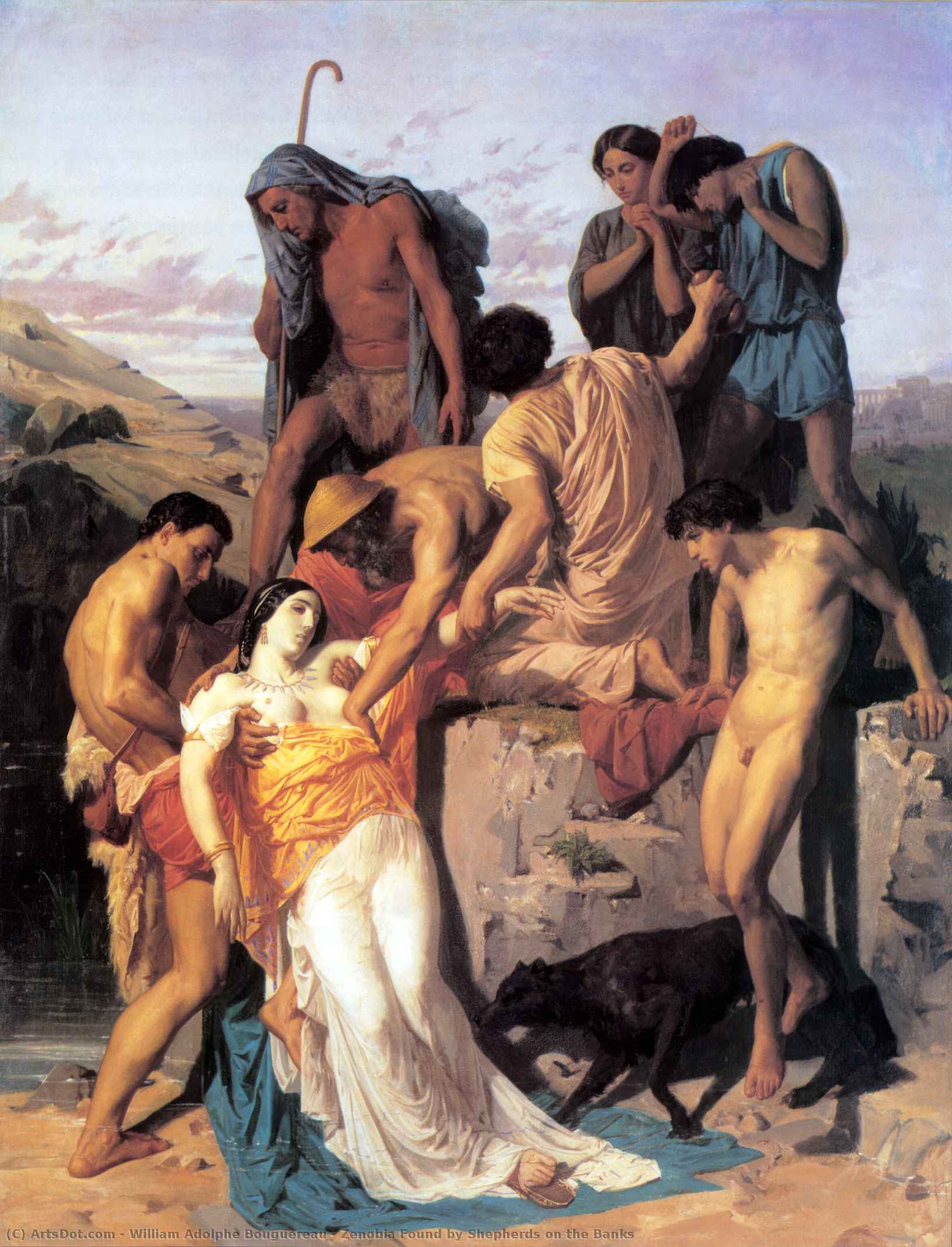 Wikioo.org - The Encyclopedia of Fine Arts - Painting, Artwork by William Adolphe Bouguereau - Zenobia Found by Shepherds