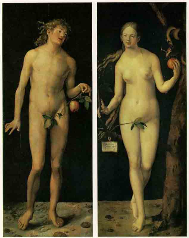 WikiOO.org - Encyclopedia of Fine Arts - Maleri, Artwork Albrecht Durer - Adam And Eve