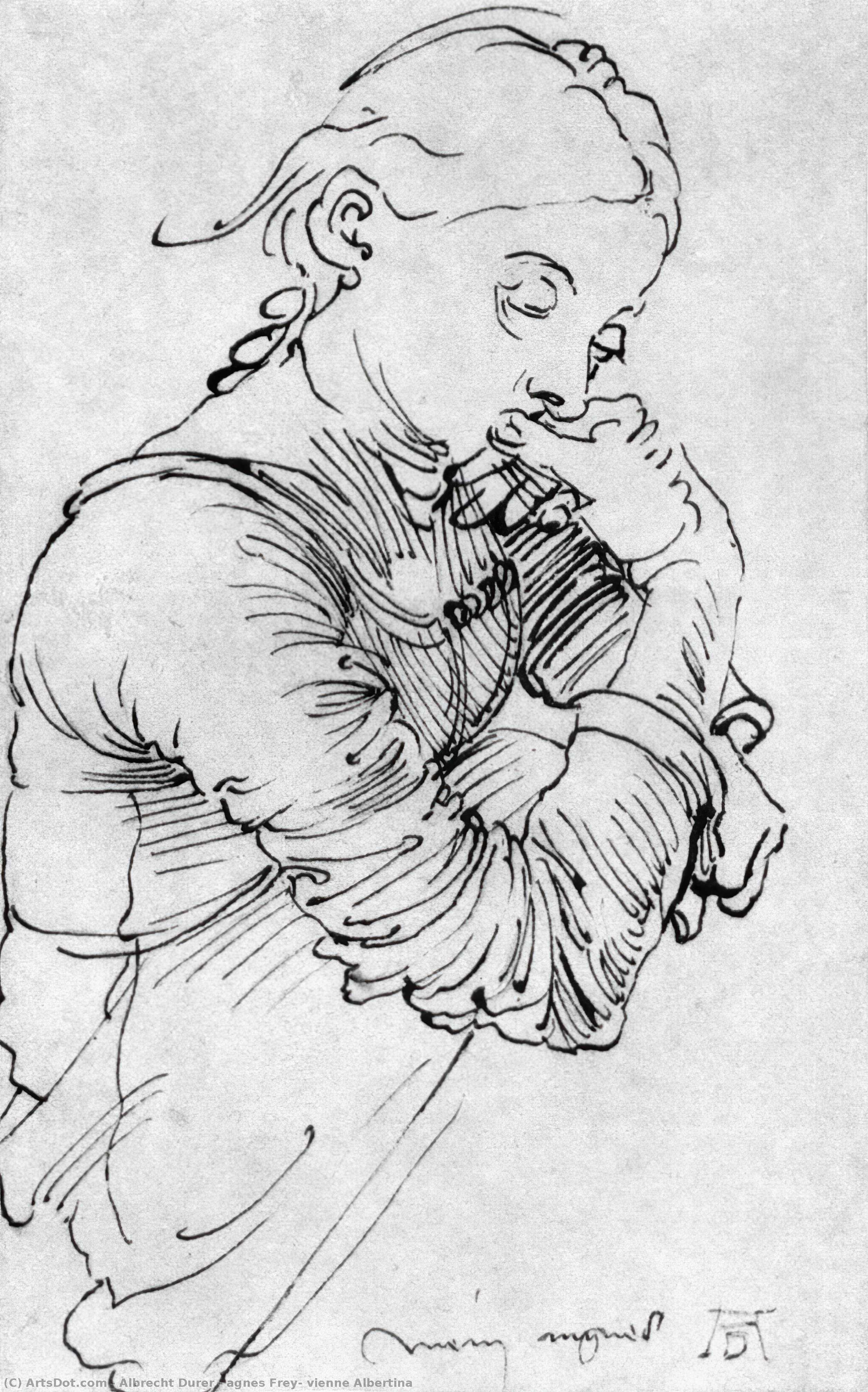 Wikioo.org – L'Enciclopedia delle Belle Arti - Pittura, Opere di Albrecht Durer - agnese Frey , vienne albertina
