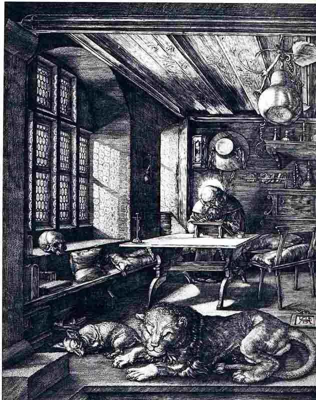 Wikioo.org – L'Encyclopédie des Beaux Arts - Peinture, Oeuvre de Albrecht Durer - jerome dans sa cellule , berlin smpk