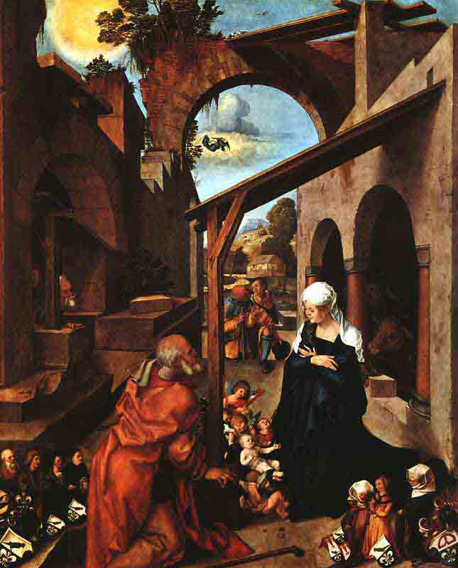 Wikioo.org - The Encyclopedia of Fine Arts - Painting, Artwork by Albrecht Durer - la Nativite, Baumgrtner Altarpiece