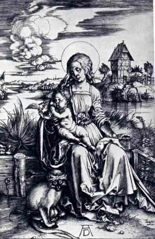 Wikioo.org - The Encyclopedia of Fine Arts - Painting, Artwork by Albrecht Durer - The Madonna of the Macaque, berlin SMPK