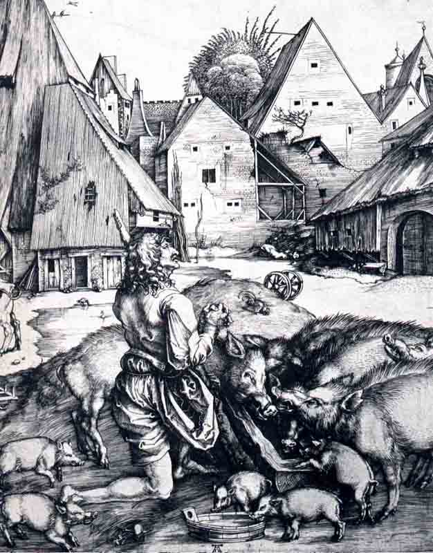Wikioo.org - The Encyclopedia of Fine Arts - Painting, Artwork by Albrecht Durer - the Prodigal Son, Berlin SMPK