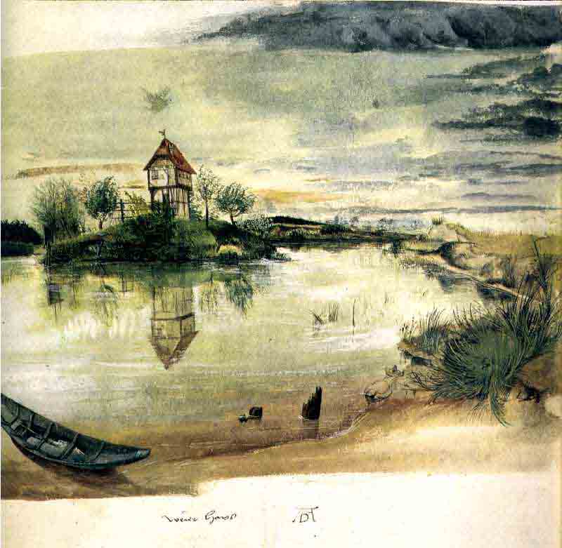 WikiOO.org - Enciklopedija dailės - Tapyba, meno kuriniai Albrecht Durer - house on a pond