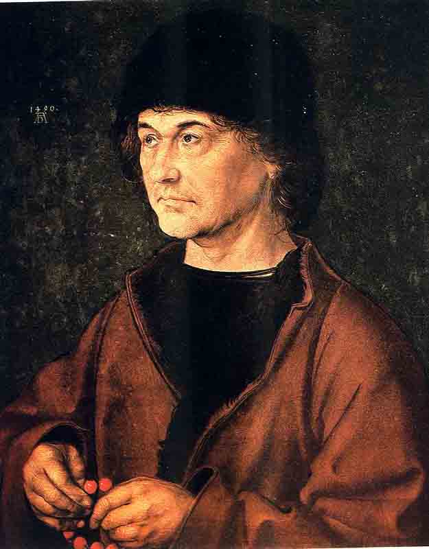 Wikioo.org - สารานุกรมวิจิตรศิลป์ - จิตรกรรม Albrecht Durer - portrait De Son Pere, florence Uffizzi