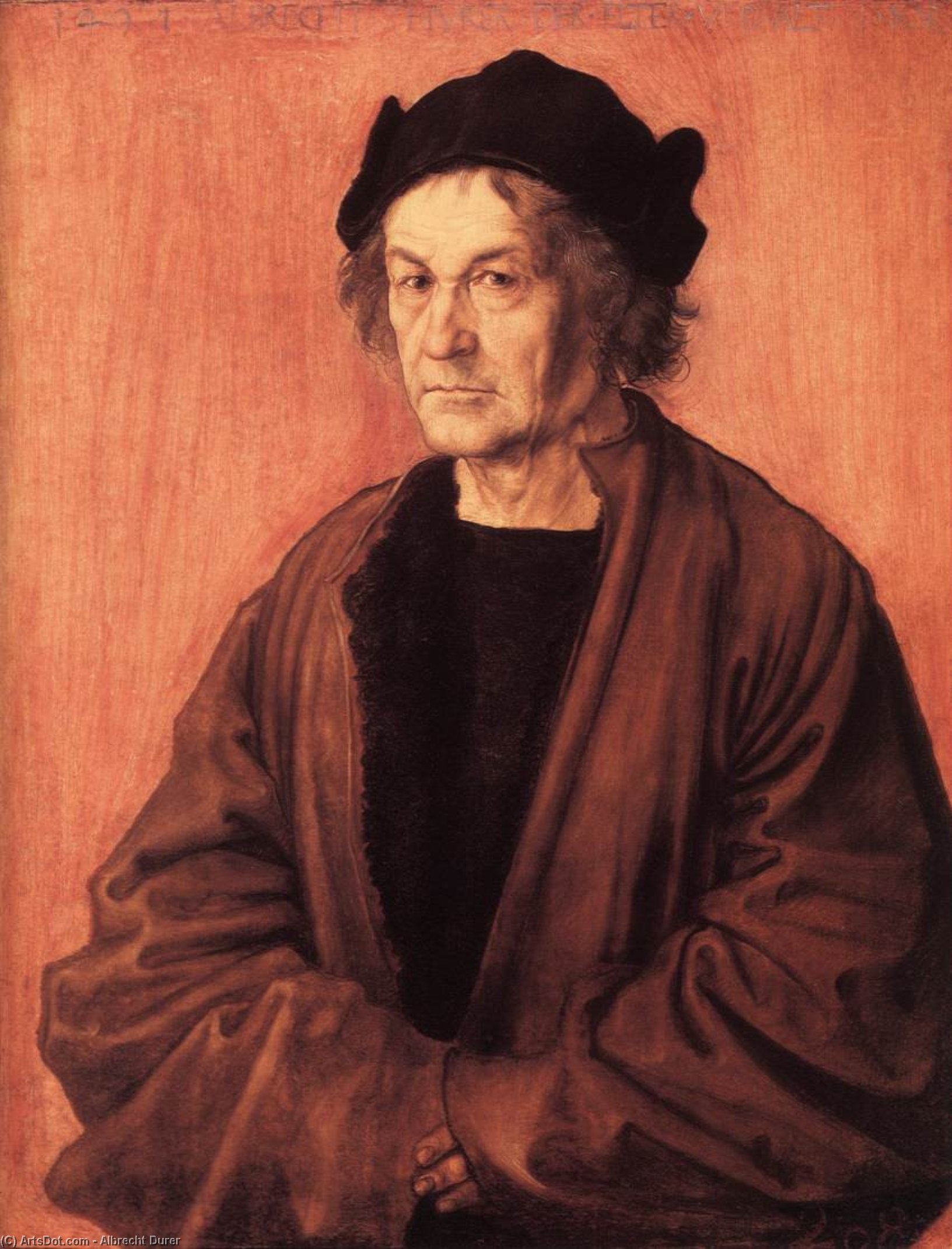 WikiOO.org - Encyclopedia of Fine Arts - Maľba, Artwork Albrecht Durer - Portrait of Durer's Father at 70