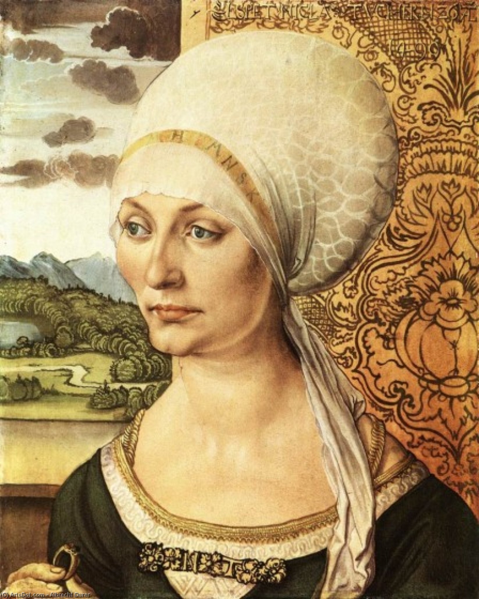 WikiOO.org - אנציקלופדיה לאמנויות יפות - ציור, יצירות אמנות Albrecht Durer - Portrait of Elsbeth Tucher