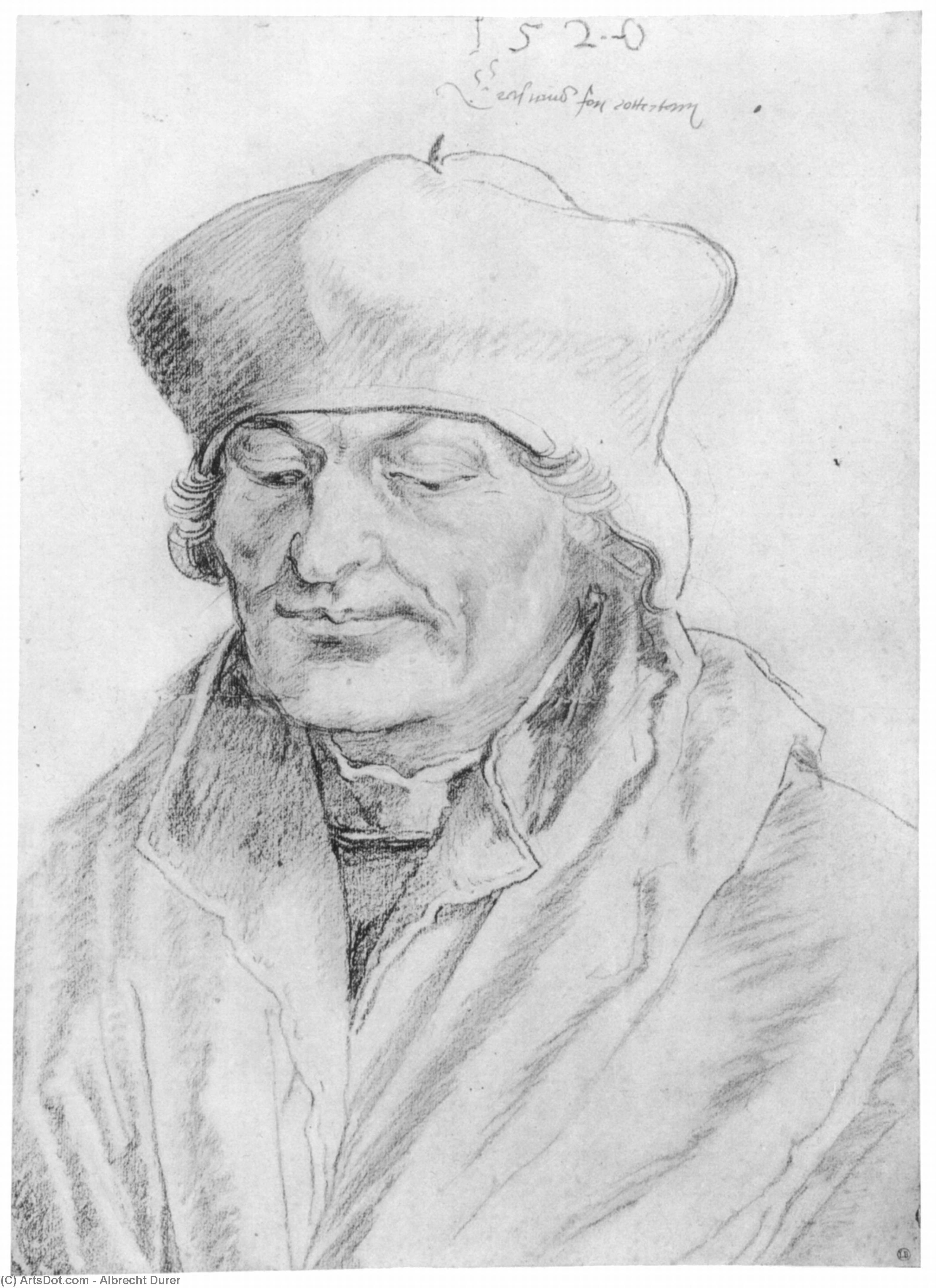WikiOO.org - Encyclopedia of Fine Arts - Maleri, Artwork Albrecht Durer - Portrait of Erasmus